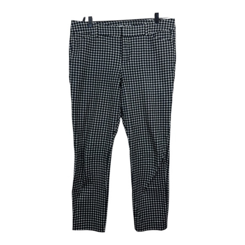 Old Navy Ankle Pants Womens Size 10 Black White Plaid Pixie Gingham Preppy Crop